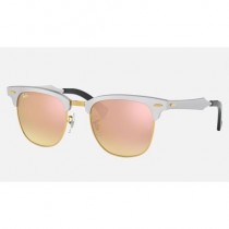 Ray Ban Clubmaster Aluminum Flash Lenses RB3507 Sunglasses Flash Silver Frame Rose Gold Lens
